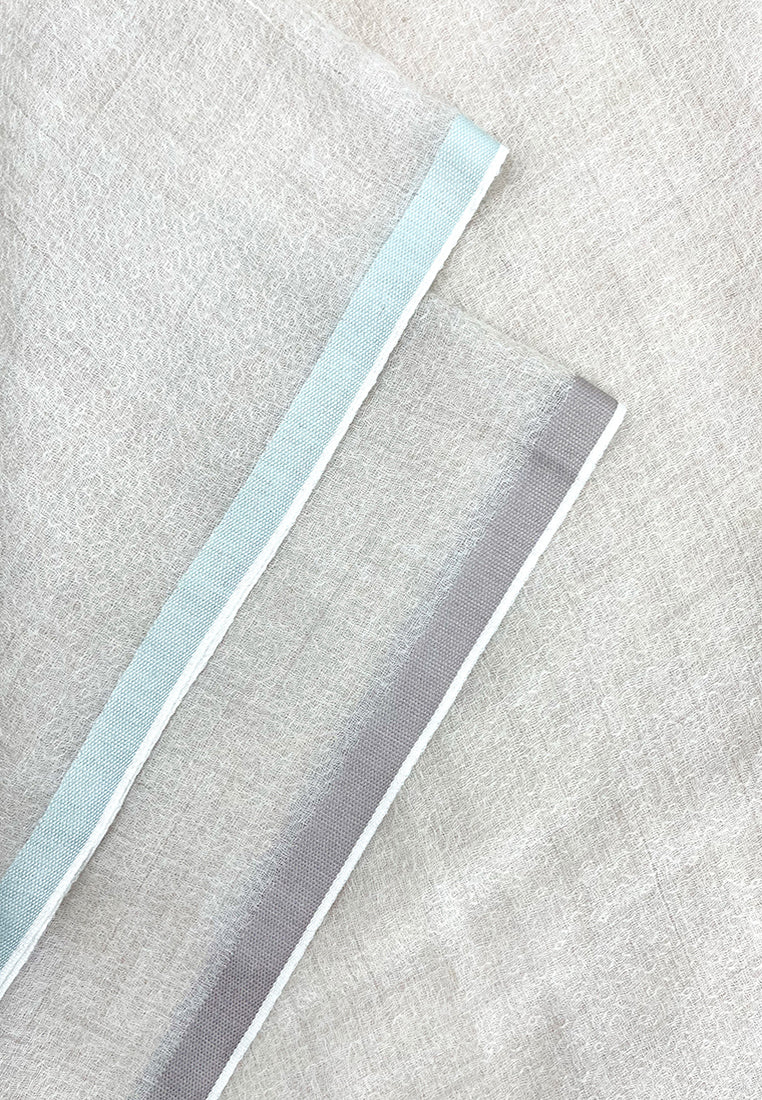 撞色飾邊披肩