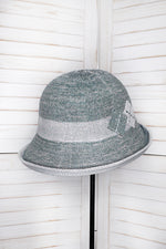 編織防曬帽-灰綠色