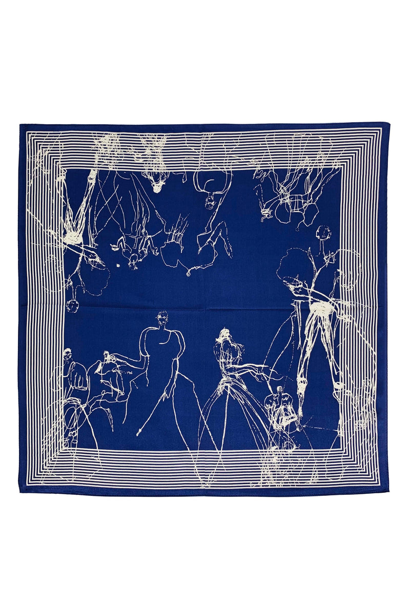 型格抽象印花方型絲巾